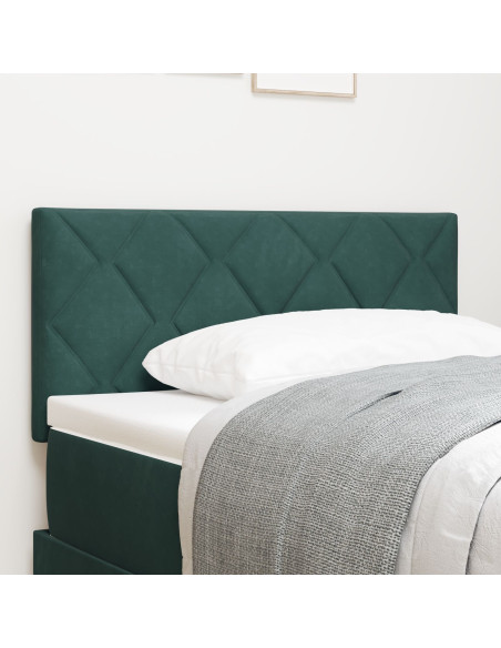 Testiera  Design a Blocchi di Diamante Verde Scuro 100 cm in Velluto