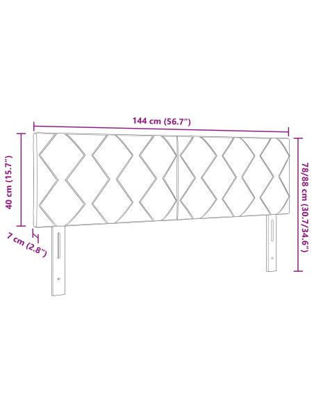 Testiera  design a rombi marrone scuro 140 cm in tessuto