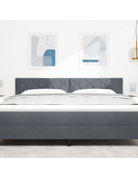 Testiera  Design a Blocchi Diamante Grigio Scuro 180 cm in Velluto