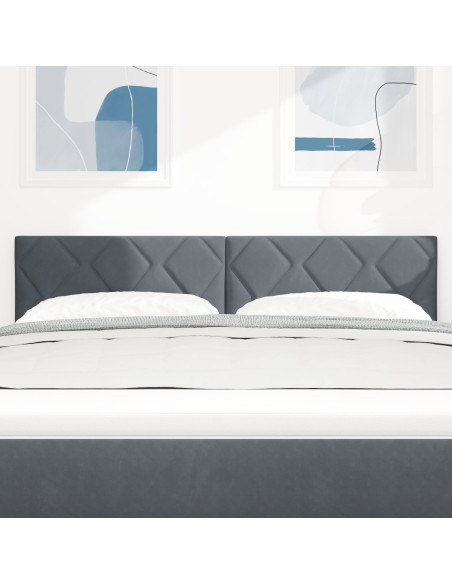 Testiera  Design a Blocchi Diamante Grigio Scuro 160 cm Velluto
