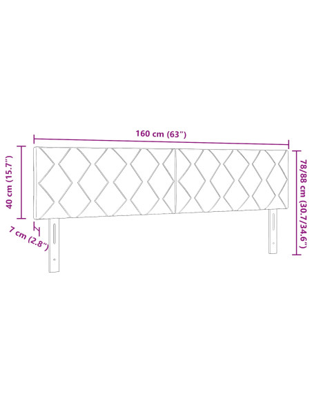 Testiera  Design Blocchi di Diamante Tortora 160 cm Tessuto