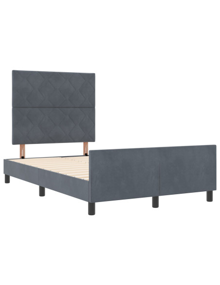 Struttura Letto  Grigio Scuro 120x200 cm Velluto