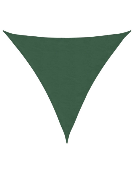 Parasole a Vela Tessuto Oxford Triangolare 5x5x5 m Verde Scuro