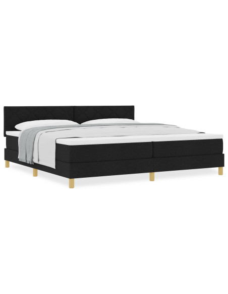 Letto con Reticolo e Materasso Nero 200x200 cm Tessuto