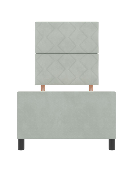 Struttura del letto  Grigio chiaro 80x200 cm Velluto
