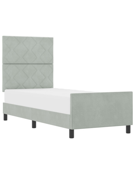 Struttura del letto  Grigio chiaro 80x200 cm Velluto