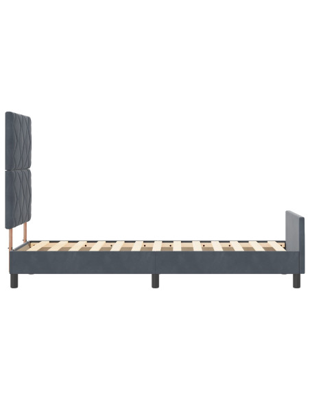Letto Grigio Scuro 80x200 cm in Velluto