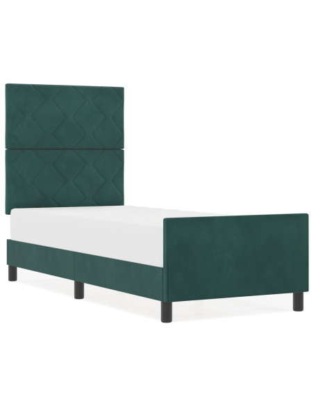 Struttura del Letto Verde Scuro 80x200 cm in Velluto