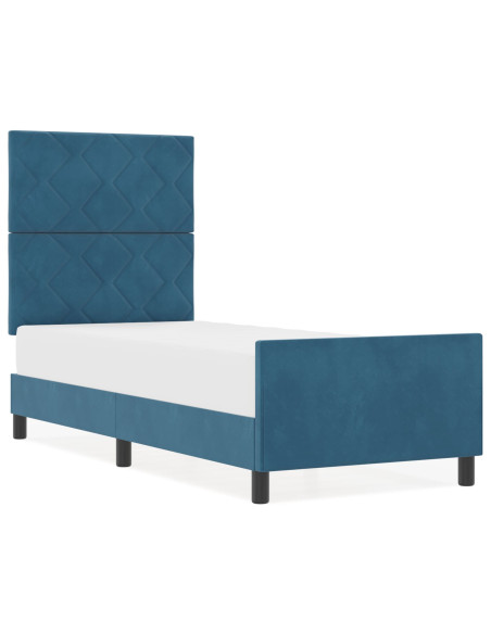 Struttura Letto in Velluto Blu Scuro 80x200 cm
