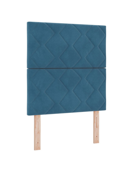 Letto a molle con testiera Blu Scuro 80 x 200 cm Velluto