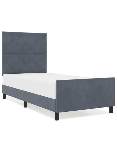 Struttura del letto  Grigio scuro 90x190 cm Velluto