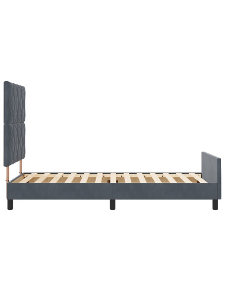 Struttura del letto  Grigio scuro 90x190 cm Velluto