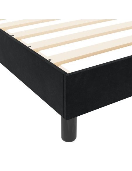 Letto a molle con testiera Nero 90 x 190 cm Velluto