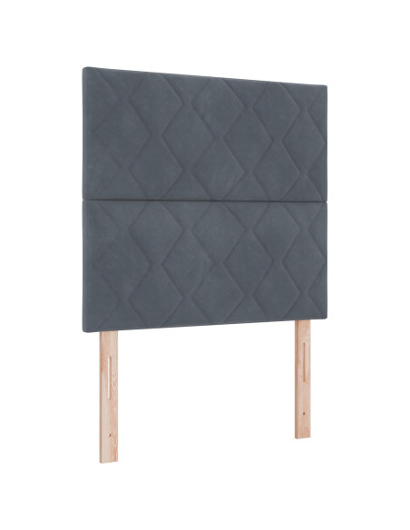 Struttura del Letto in Velluto Grigio Scuro 90x200 cm