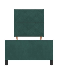 Letto a molle con testiera Verde Scuro 90 x 200 cm Velluto 2