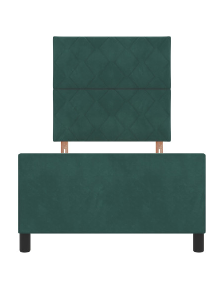 Letto Verde Scuro 90x200 cm Velluto