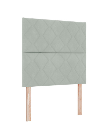 Struttura Letto Grigio Chiaro 100x200 cm in Velluto