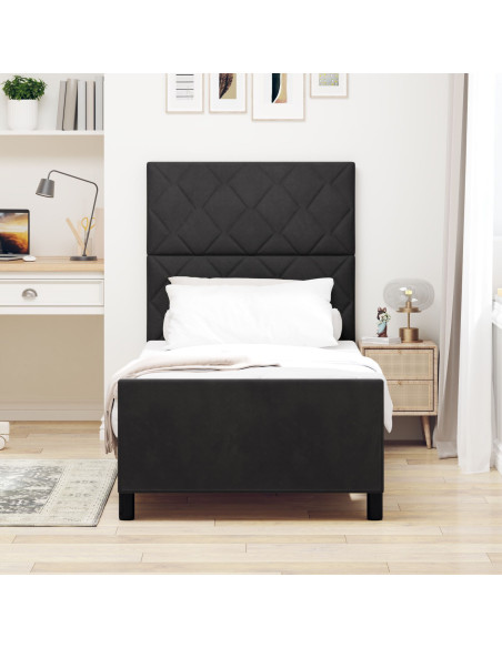 Struttura Letto  Nera 100x200 cm in Velluto