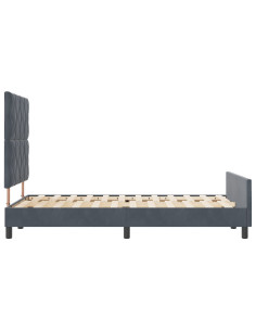 Letto a molle con testiera Grigio scuro 120 x 190 cm Velluto