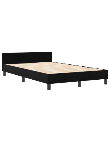Letto a molle con testiera Nero 120 x 190 cm Velluto