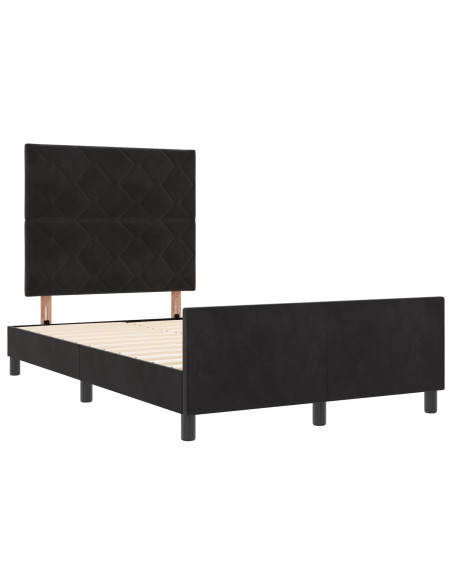 Letto a molle con testiera Nero 120 x 190 cm Velluto