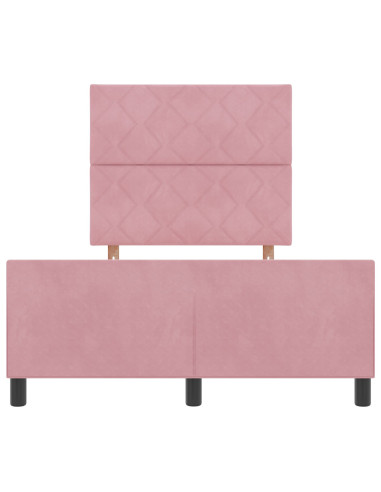 Letto a molle con testiera Rosa 120 x 190 cm Velluto