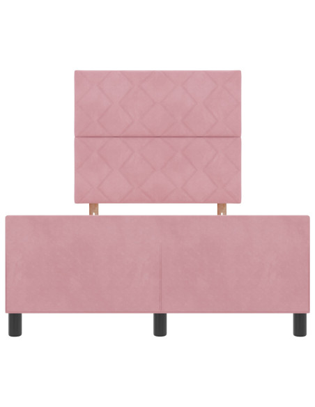 Struttura letto in velluto rosa 120x190 cm