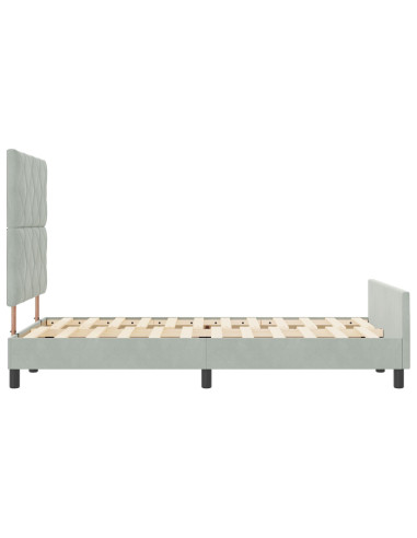 Letto a molle con testiera Grigio chiaro 120 x 200 cm Velluto