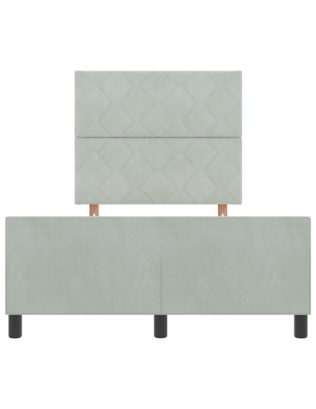 Letto a molle con testiera Grigio chiaro 120 x 200 cm Velluto