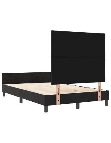 Letto a molle con testiera Nero 120 x 200 cm Velluto