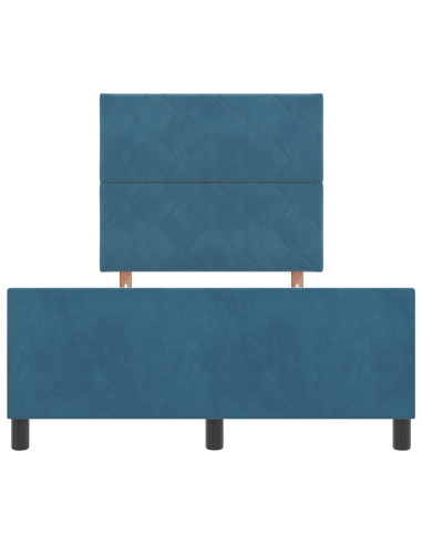 Letto a molle con testiera Blu Scuro 120 x 200 cm Velluto