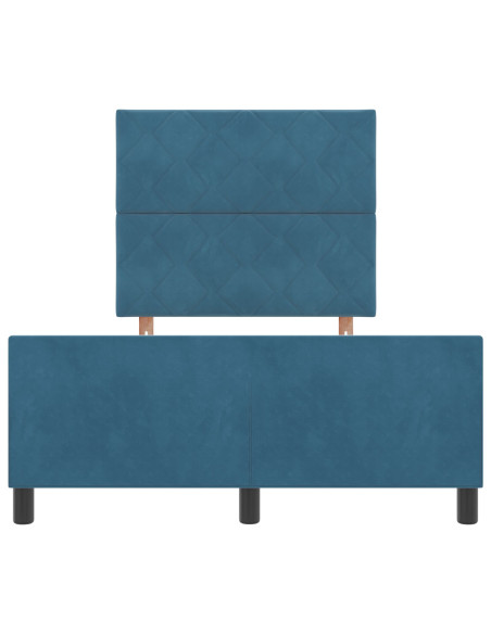 Letto a molle con testiera Blu Scuro 120 x 200 cm Velluto