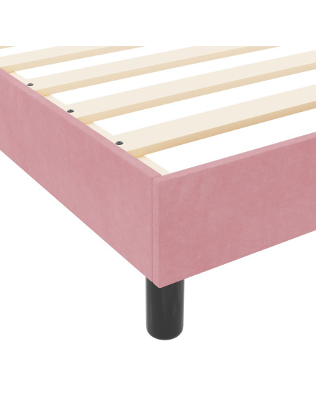 Letto a molle con testiera Rosa 120 x 200 cm Velluto