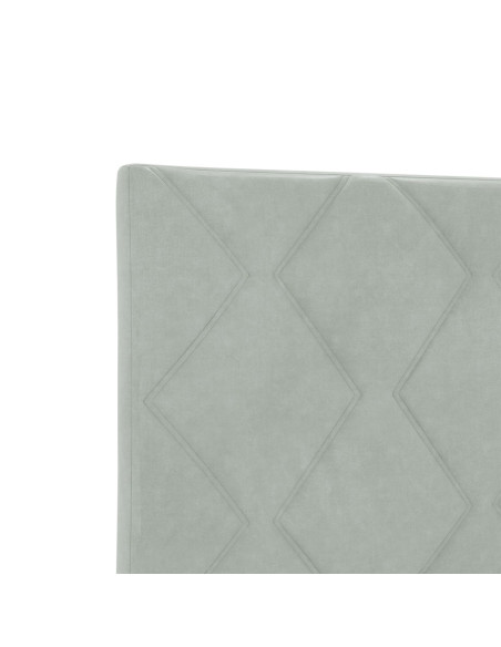 Letto a molle con testiera Grigio chiaro 140 x 190 cm Velluto