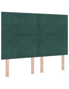 Letto a molle con testiera Verde Scuro 140 x 190 cm Velluto 2