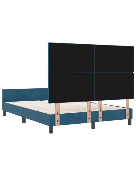 Rete letto  Blu scuro 140x190 cm Velluto