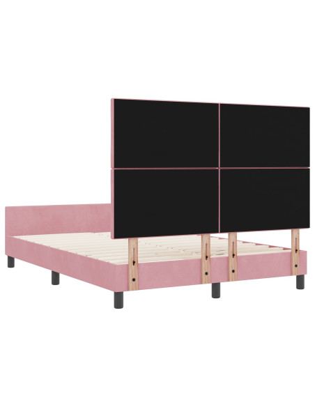 Letto Rosa 140x190 cm in Velluto