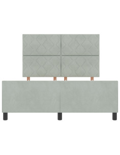 Letto a molle con testiera Grigio chiaro 140 x 200 cm Velluto