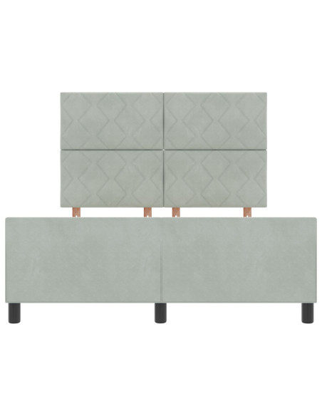 Letto a molle con testiera Grigio chiaro 140 x 200 cm Velluto
