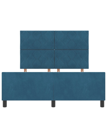 Letto Blu Scuro 140x200 cm Velours