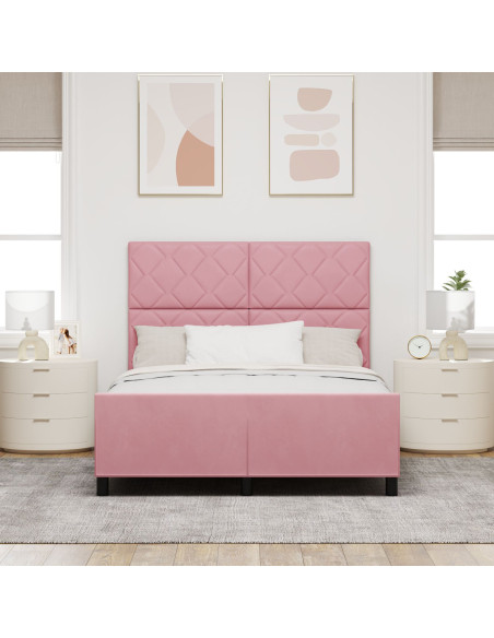 Letto Rosa 140x200 cm in Velluto