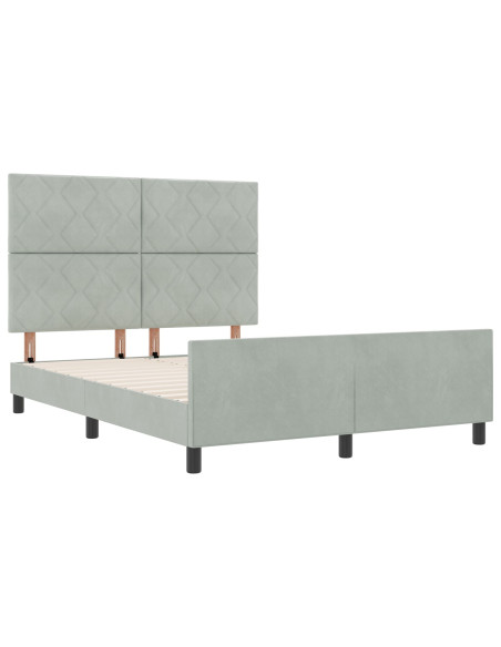 Struttura Letto Grigio Chiaro 160x200 cm Velluto