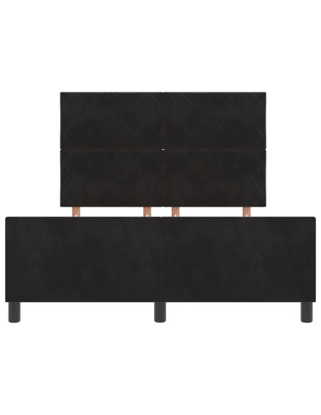 Struttura Letto in Velluto Nero 160x200 cm
