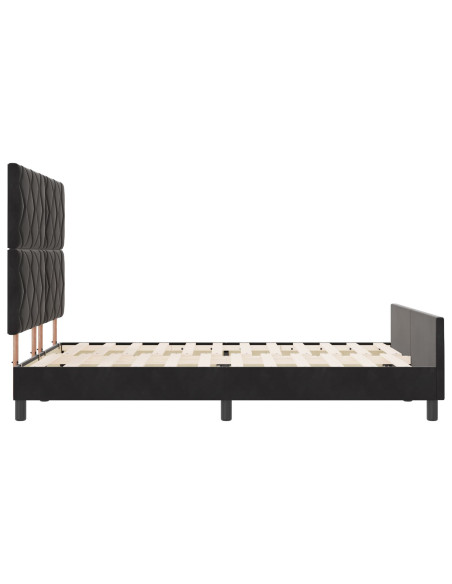 Struttura Letto in Velluto Nero 160x200 cm