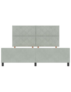 Letto a molle con testiera Grigio chiaro 180 x 200 cm Velluto