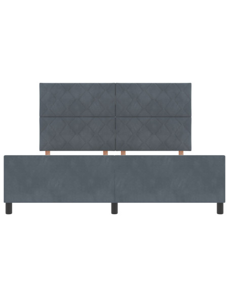 Letto Grigio Scuro 180x200 cm in Velluto