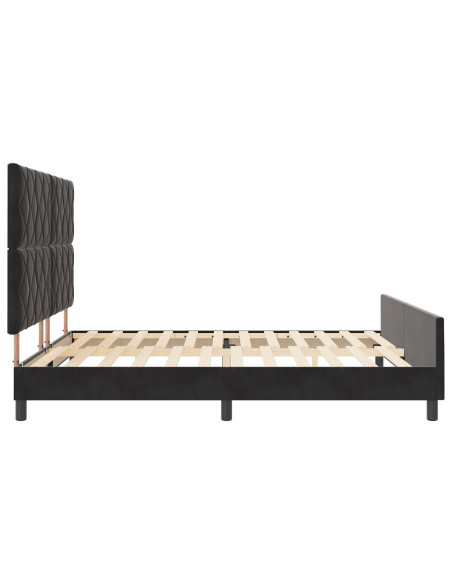 Letto a molle con testiera Nero 180 x 200 cm Velluto