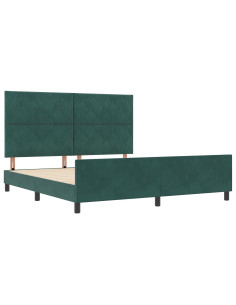 Letto a molle con testiera Verde Scuro 180 x 200 cm Velluto