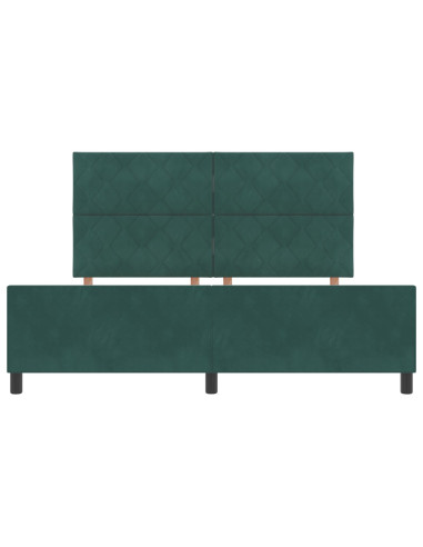 Letto a molle con testiera Verde Scuro 180 x 200 cm Velluto