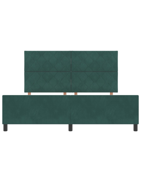 Letto a molle con testiera Verde Scuro 180 x 200 cm Velluto
